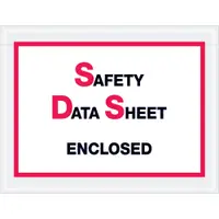 Tape Logic® SDS Envelopes, "Safety Data Sheet Enclosed", 6 1/2" x 5", Printed Clear, 1000/Case
