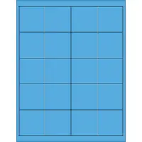 2 x 2" Fluorescent Blue Rectangle Laser Labels 100 SHEETS