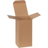 Reverse Tuck Folding Cartons, 4" x 4" x 8", Kraft, 250/Case