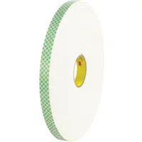 3M™ 4004 Double Sided Foam Tape, 1" x 18 yds., 1/4", Natural, 1/Case