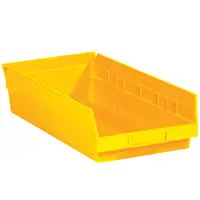 Plastic Shelf Bin Boxes, 17 7/8" x 8 3/8" x 4", Yellow, 10/Case