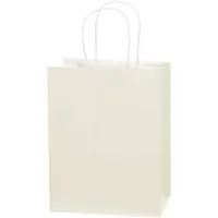 Tinted Paper Shopping Bags, 8" x 4 1/2" x 10 1/4", French Vanilla, 250/Case