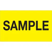 Tape Logic® Labels, "Sample", 3" x 5", Fluorescent Yellow, 500/Roll