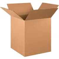 Corrugated Boxes, 16" x 16" x 19", Kraft, 25/Bundle; 125/Skid