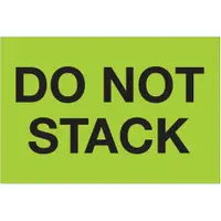 Tape Logic® Labels, "Do Not Stack", 2 x 3", Fluorescent Green, 500/Roll