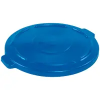 Rubbermaid® Brute® Flat Trash Can Lid, 44 Gallon, 2" x 25", Blue, 1/Each