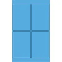 4 x 6" Fluorescent Blue Rectangle Laser Labels 100 SHEETS