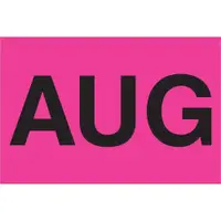 Tape Logic® Months of the Year Labels, "AUG", 2" x 3", Fluorescent Pink, 500/Roll