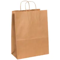 Paper Shopping Bags, 13" x 7" x 17", Kraft, 250/Case