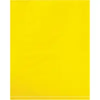 Flat 2 Mil Poly Bags, 12" x 15", Yellow, 1000/Case