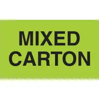 Tape Logic® Labels, "Mixed Carton", 3" x 5", Fluorescent Green, 500/Roll