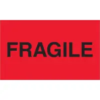 Tape Logic® Labels, "Fragile", Fluorescent Red, 3" x 5", 500/Roll