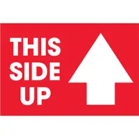 Tape Logic® Labels, "This Side Up" Arrow, 2" x 3", Red/White, 500/Roll