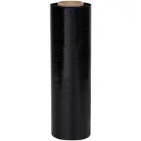 Blown Hand Stretch Film, 18" x 80 Gauge x 1500', Black, 4/Case