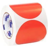 Tape Logic® Inventory Circle Labels, 4", Fluorescent Red, 500/Roll