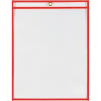 Stitched Job Ticket Holders, 9" x 12", Neon Red, 15/Case