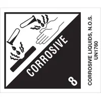 Tape Logic® Labels, "Corrosive Liquids, N.O.S.", 4" x 4 3/4", Black/White, 500/Roll