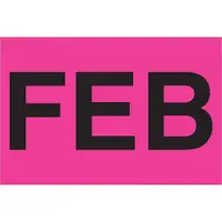 Tape Logic® Months of the Year Labels, "FEB", 2" x 3", Fluorescent Pink, 500/Roll