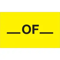 Tape Logic® Labels, "__ Of __", 3" x 5", Fluorescent Yellow, 500/Roll