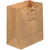 Flat Handle Grocery Bags, 12" x 7" x 14", Kraft, 300/Case