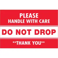 Tape Logic® Labels, "Do Not Drop", 2" x 3", Red/White, 500/Roll