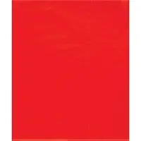 Flat 2 Mil Poly Bags, 15" x 18", Red, 1000/Case