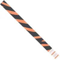 Tyvek® Wristbands, 3/4" x 10", Orange Zebra Stripe, 500/Case