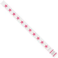 Tyvek® Wristbands, 3/4" x 10", Pink Stars, 500/Case