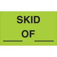 Tape Logic® Labels, " Skid __ of __", 3" x 5" , Fluorescent Green, 500/Roll