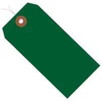 Plastic Shipping Tags, Pre-Wired, 4 3/4" x 2 3/8", Green, 100/Case