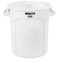 Rubbermaid® Brute® Trash Can, 10 Gallon, 17" x 16", White, 1/Each
