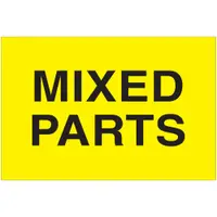 Tape Logic® Labels, "Mixed Parts", 2 x 3", Fluorescent Yellow, 500/Roll