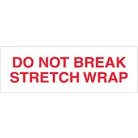Tape Logic® Pre-Printed Carton Sealing Tape, "Do Not Break Stretch Wrap", 2.2 Mil, 2" x 55 yds., Red/White, 36/Case