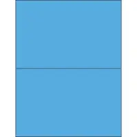 8 1/2 x 5 1/2" Fluorescent Blue Rectangle Laser Labels 100 SHEETS