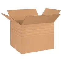 Heavy-Duty Multi-Depth Boxes, 26" x 20" x 20", Kraft, 10/Bundle; 120/Skid