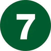 Tape Logic® Number Labels, "7", 2" Circle, Dark Green, 500/Roll
