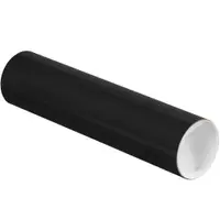 Mailing Tubes with Caps, 3" x 12", Black, 24/Case