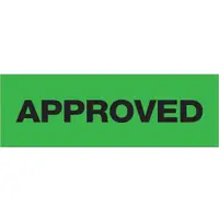 Tape Logic® Pre-Printed Carton Sealing Tape, "Approved", 2.2 Mil, 2" x 55 yds., Black/Green, 6/Case