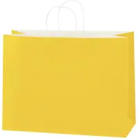 Tinted Paper Shopping Bags, 16" x 6" x 12", Buttercup, 250/Case