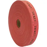 1" x 3/4" Red Single Ticket 2000 PER CASE