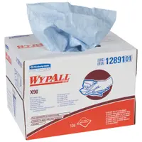 Kimberly Clark® WypALL® X90 Heavy-Duty Wipers Dispenser Box, 11.1" x 16.8", Blue, 136/Case