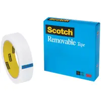 Scotch® 811 Magic Tape (Removable), 2.0 Mil, 1/2" x 36 yds., Transparent, 12/Case