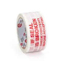 Tape Logic® Pre-Printed Carton Sealing Tape, "Stop If Seal Is Broken...", 2.2 Mil, 3" x 110 yds., Red/White, 24/Case