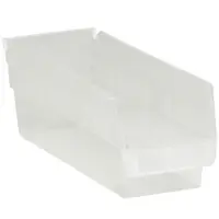 Plastic Shelf Bins, 11 5/8" x 4 1/8" x 4", Clear, 36/Case