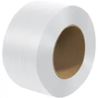 Polypropylene Strapping, Machine Grade, Embossed, 9" x 8" Core, 1/2" x 7200', White, 1/Coil
