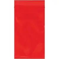 Reclosable 2 Mil Poly Bags, 3" x 5", Red, 1000/Case