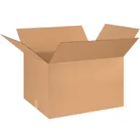 Corrugated Boxes, 26" x 20" x 16", Kraft, 10/Bundle; 120/Skid