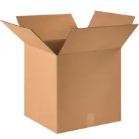 Corrugated Boxes, 16" x 16" x 16", Kraft, 25/Bundle; 125/Skid