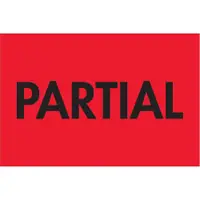 Tape Logic® Labels, "Partial", 2" x 3", Fluorescent Red, 500/Roll