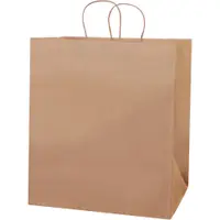 Paper Shopping Bags, 14" x 10" x 16 1/4", Kraft, 200/Case